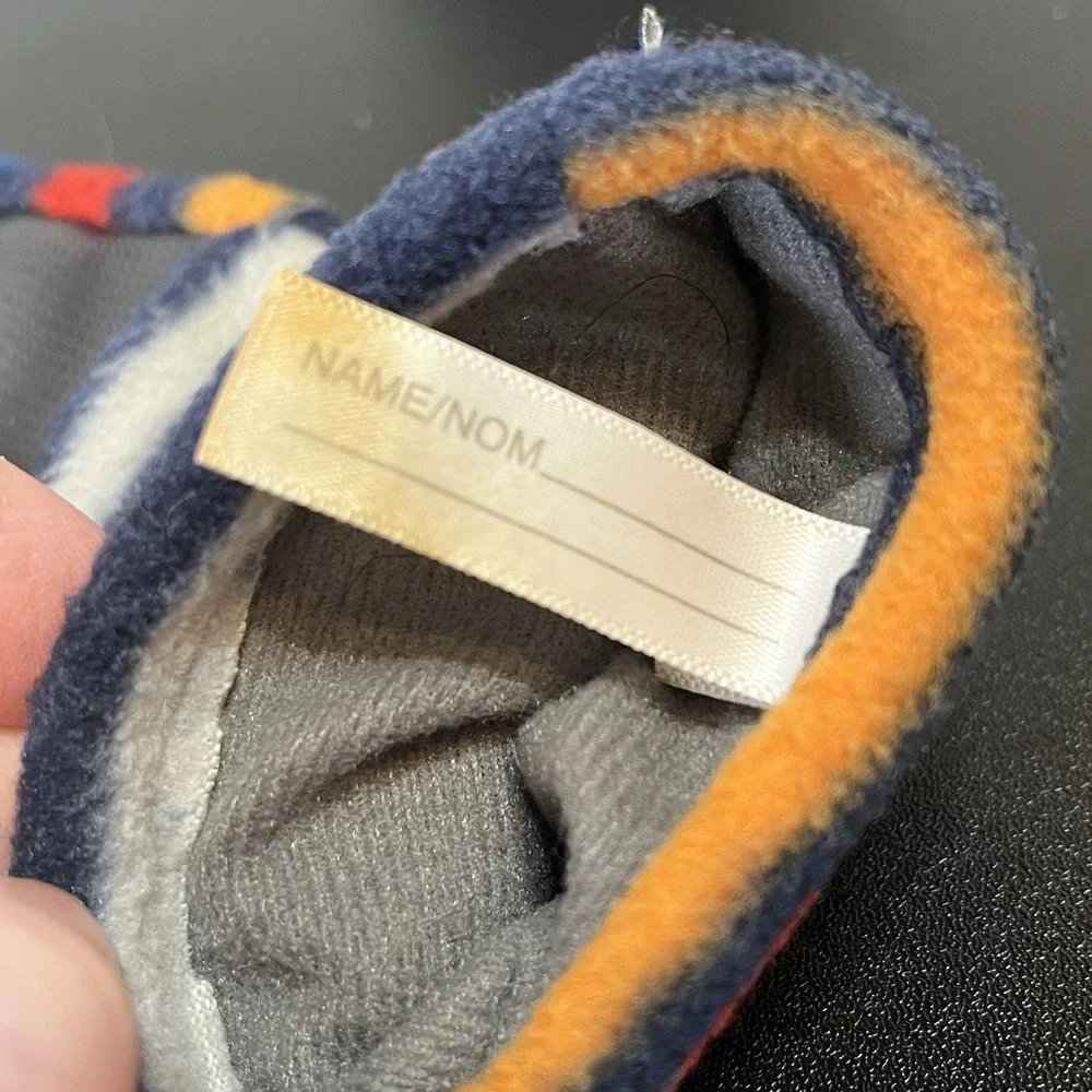 Lands' End Fleece Gloves Kids Size SMALL EZ-Grip Rainbow Stripes Gathered Wrist